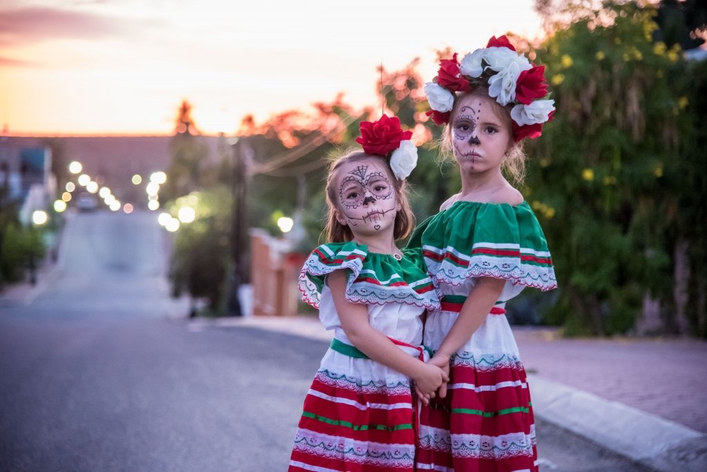 Going full-out on our costumes and enjoying the festivities with the locals of Todos Santos.
